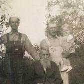 4 Generations - George Andrew Thomas (seated); Ernest Owen; Thomas (left); Earl Owen Thomas (right); Hubert Owen Thomas (child)